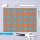 Blue Gray Orange Ombre Geometric Abstrakt Art Seidenpapier (Handwerk)