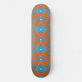 Blue Gray Orange Ombre Geometric Abstrakt Art Skateboard (Vorderseite)