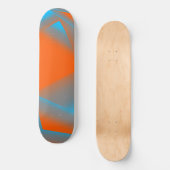 Blue Gray Orange Ombre Geometric Abstrakt Art Skateboard (Vorderseite)