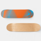 Blue Gray Orange Ombre Geometric Abstrakt Art Skateboard (Horizontal)