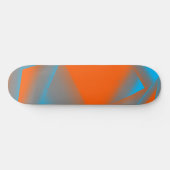 Blue Gray Orange Ombre Geometric Abstrakt Art Skateboard (Horizontal)