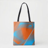 Blue Gray Orange Ombre Geometric Abstrakt Art Tasche (Vorderseite)