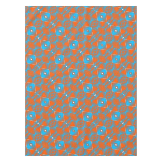 Blue Gray Orange Ombre Geometric Abstrakt Art Tischdecke (Vorderseite)