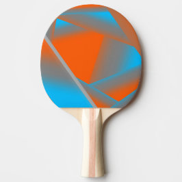 Blue Gray Orange Ombre Geometric Abstrakt Art Tischtennis Schläger