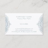 Blue-Gray Paisley Lace Mandala Visitenkarte (Rückseite)