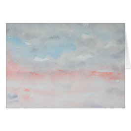 Blue Gray Pink Impressionist Wasserfarbe Landschaf