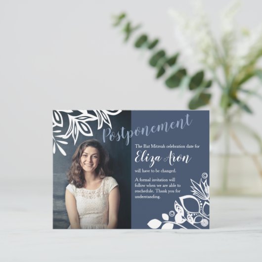 Blue Gray Postponement Ankündigung Postkarte (Stehend Vorderseite)