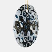 Blue & Gray Ripples Ornament (Rechts)