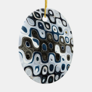 Blue & Gray Ripples Ornament