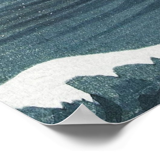 Blue Gray Seascape Art Poster (Ecke)