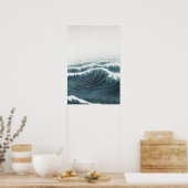 Blue Gray Seascape Art Poster (Küche)