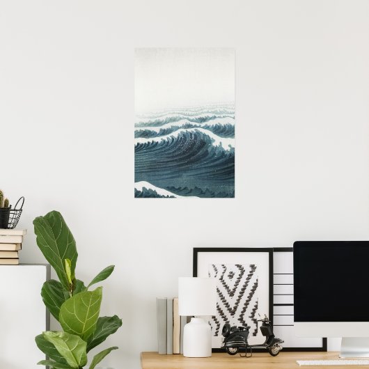 Blue Gray Seascape Art Poster (Heimbüro)