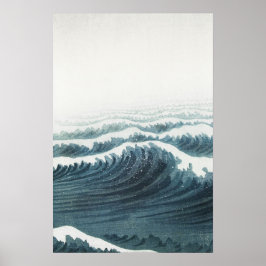 Blue Gray Seascape Art Poster