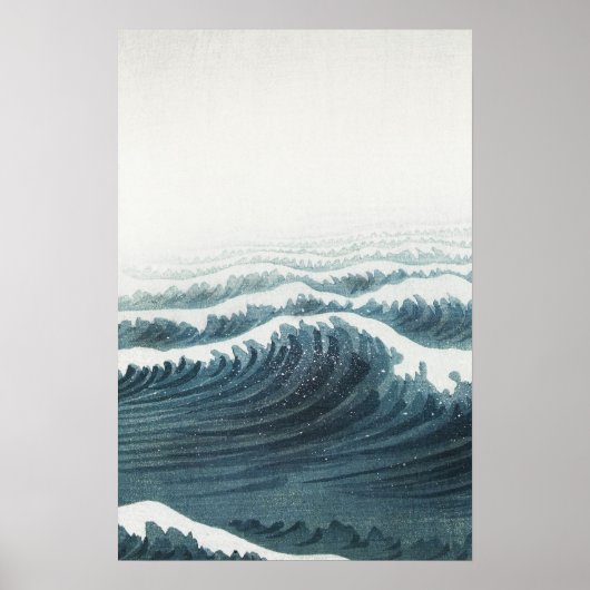 Blue Gray Seascape Art Poster (Vorne)