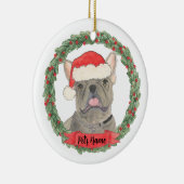 Blue Gray Silver Frenchie French Bulldog Keramik Ornament (Rechts)