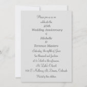 Blue Gray Silver Jubiläum Party Einladung (Rückseite)