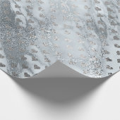 Blue Gray Silver Marble Stone Hearts Confetti Geschenkpapier (Ecke)