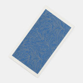 Blue Gray Silver Modern Floral Napkin Serviette (Ecke)