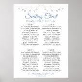 Blue & Gray Simple 4 Table Wedding Chart Poster (Vorne)