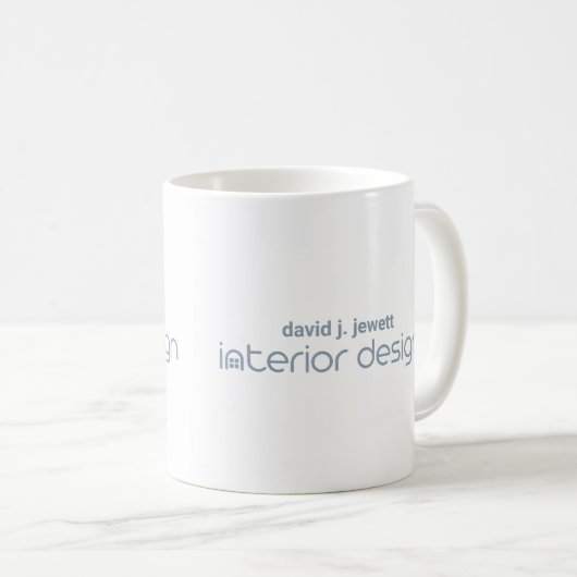 Blue-Gray Simple Interior Design Logo Kaffeetasse (VorderseiteRechts)