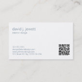 Blue-Gray Simple Interior Design Logo Visitenkarte (Rückseite)