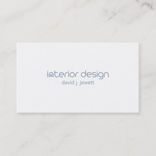 Blue-Gray Simple Interior Design Logo Visitenkarte (Vorderseite)