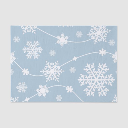 Blue Gray Snowflakes Winter Wonderland Urlaub Seidenpapier (Vorderseite)
