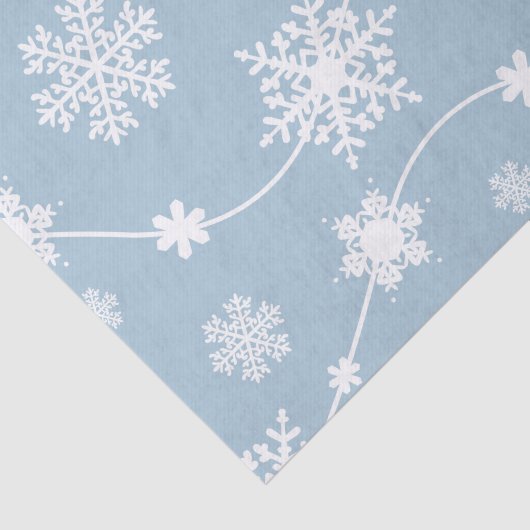 Blue Gray Snowflakes Winter Wonderland Urlaub Seidenpapier (Ausschnitt)