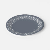 Blue-Gray Sparkling Lights Weihnachten Pappteller (Schrägansicht)