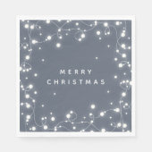 Blue-Gray Sparkling Lights Weihnachtszeitung zum P Serviette (Vorderseite)