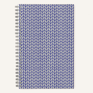 BLUE GRAY STRICK 5.5"x8.5" SpiralNotebook Notizblock