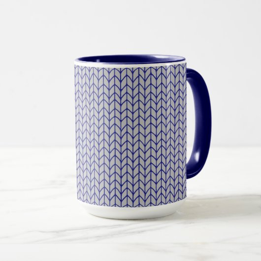 BLUE GRAY STRICK Navy Combo Tasse (VorderseiteRechts)