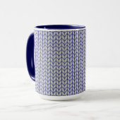 BLUE GRAY STRICK Navy Combo Tasse (Vorderseite Links)