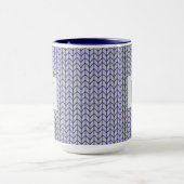 BLUE GRAY STRICK Tall Navy Combo Tasse + Initial (Zentrum)