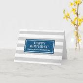 Blue Gray Stripes Business von der Gruppe Geburtst Karte (Gelbe Blume)