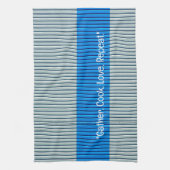 Blue Gray Stripes Küche Handtuch (Vertikal)