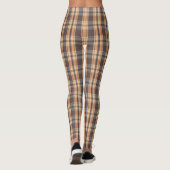 Blue Gray Tan Madras Karierter Sommer Leggings (Rückseite)