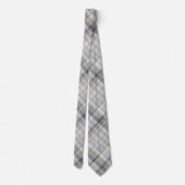 Blue/Gray/Tan Plaid Krawatte (Rückseite)