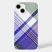 Blue Gray Tartan Pläd Fabric Case-Mate iPhone Hülle (Rückseite)