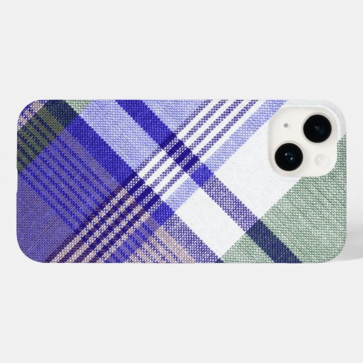 Blue Gray Tartan Pläd Fabric Case-Mate iPhone Hülle (Rückseite (Horizontal))
