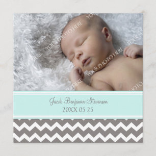Blue Gray Template New Baby Birth Ankündigung