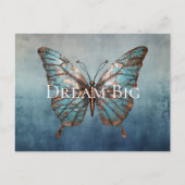 Blue Gray Texture Butterfly Postkarte (Vorderseite)