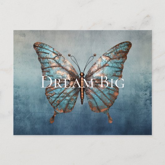 Blue Gray Texture Butterfly Postkarte (Vorderseite)