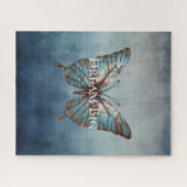 Blue Gray Texture Butterfly Puzzle (Horizontal)