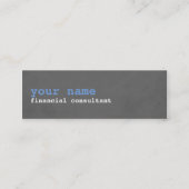Blue Gray Textured Consultant Business Card Mini Visitenkarte (Vorderseite)