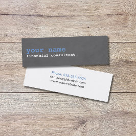 Blue Gray Textured Consultant Business Card Mini Visitenkarte