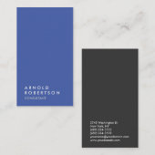 Blue Gray Trendy Modern Minimalistisch einfach Visitenkarte (Vorne/Hinten)