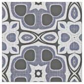 Blue Gray Violet Floral Bali Batik Muster Stoff (Nahaufnahme)
