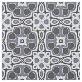 Blue Gray Violet Floral Bali Batik Muster Stoff (Muster)