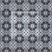 Blue Gray Violet Floral Bali Batik Muster Stoff (Kachel)
